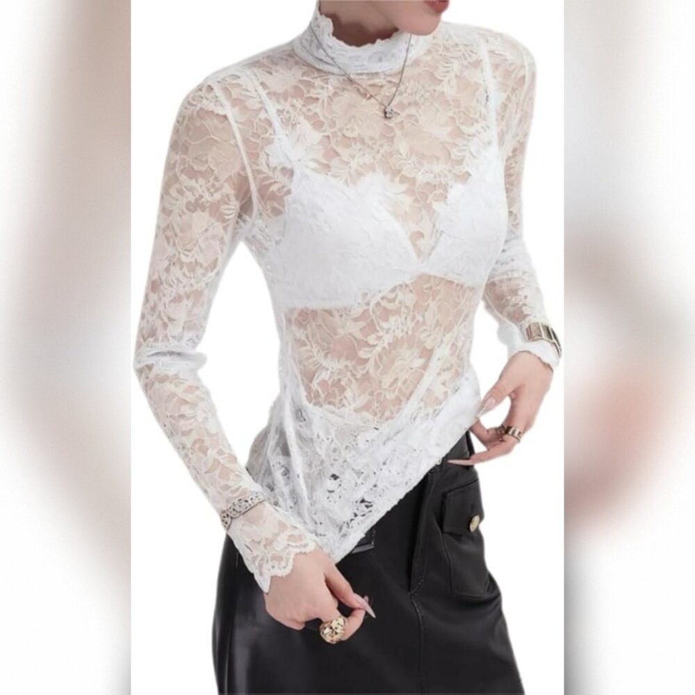 Floral Mesh Top - Picture 2 of 4